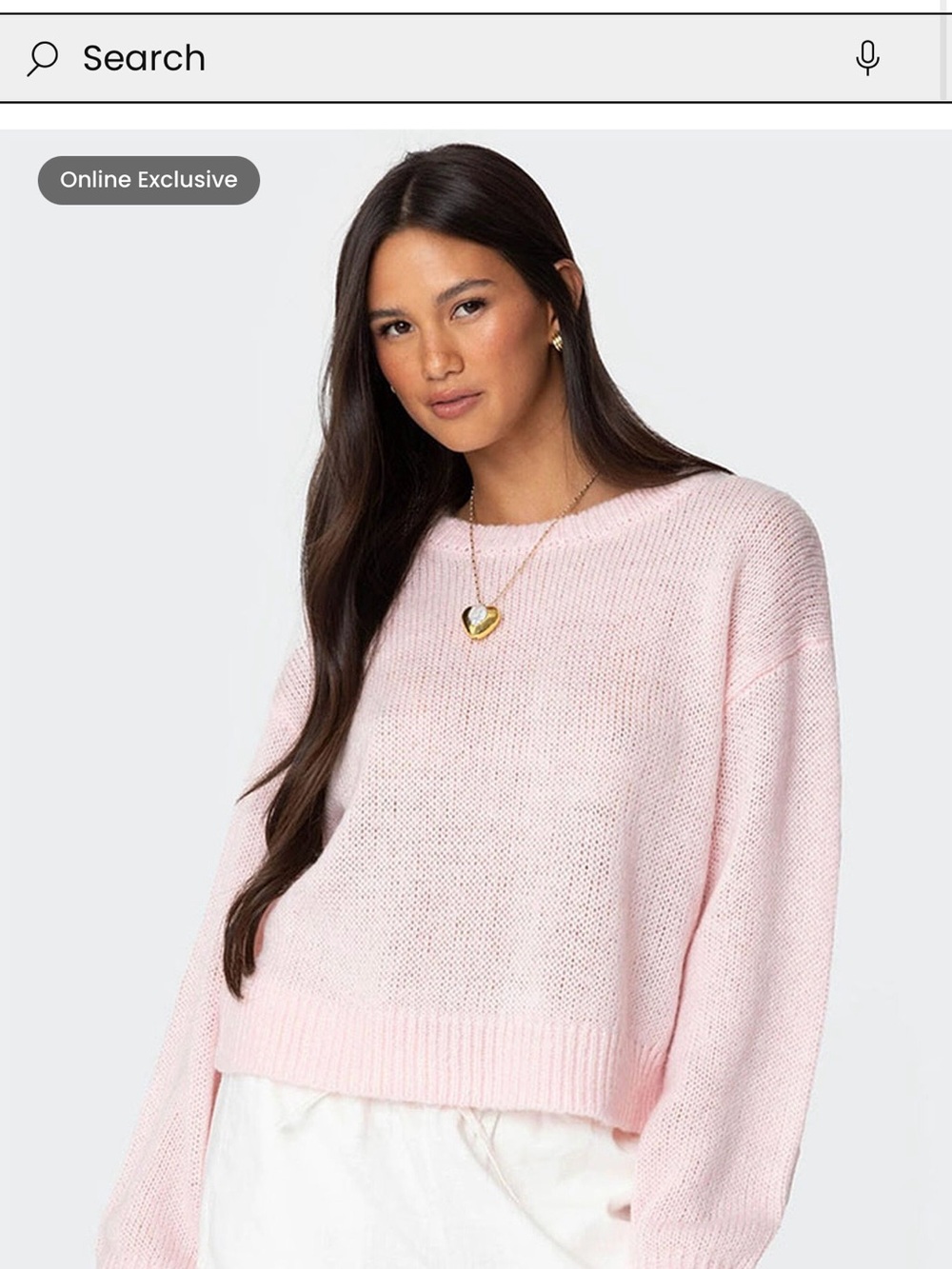 PacSun Light Pink Knit Crewneck Sweater